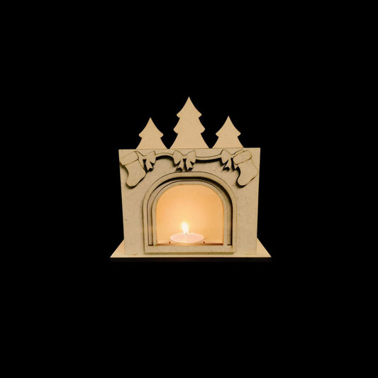 3D Fireplace (DIY Christmas Tealight Holder - MDF)