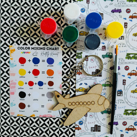 Aeroplane (DIY Keychain Kit For Kids - MDF )