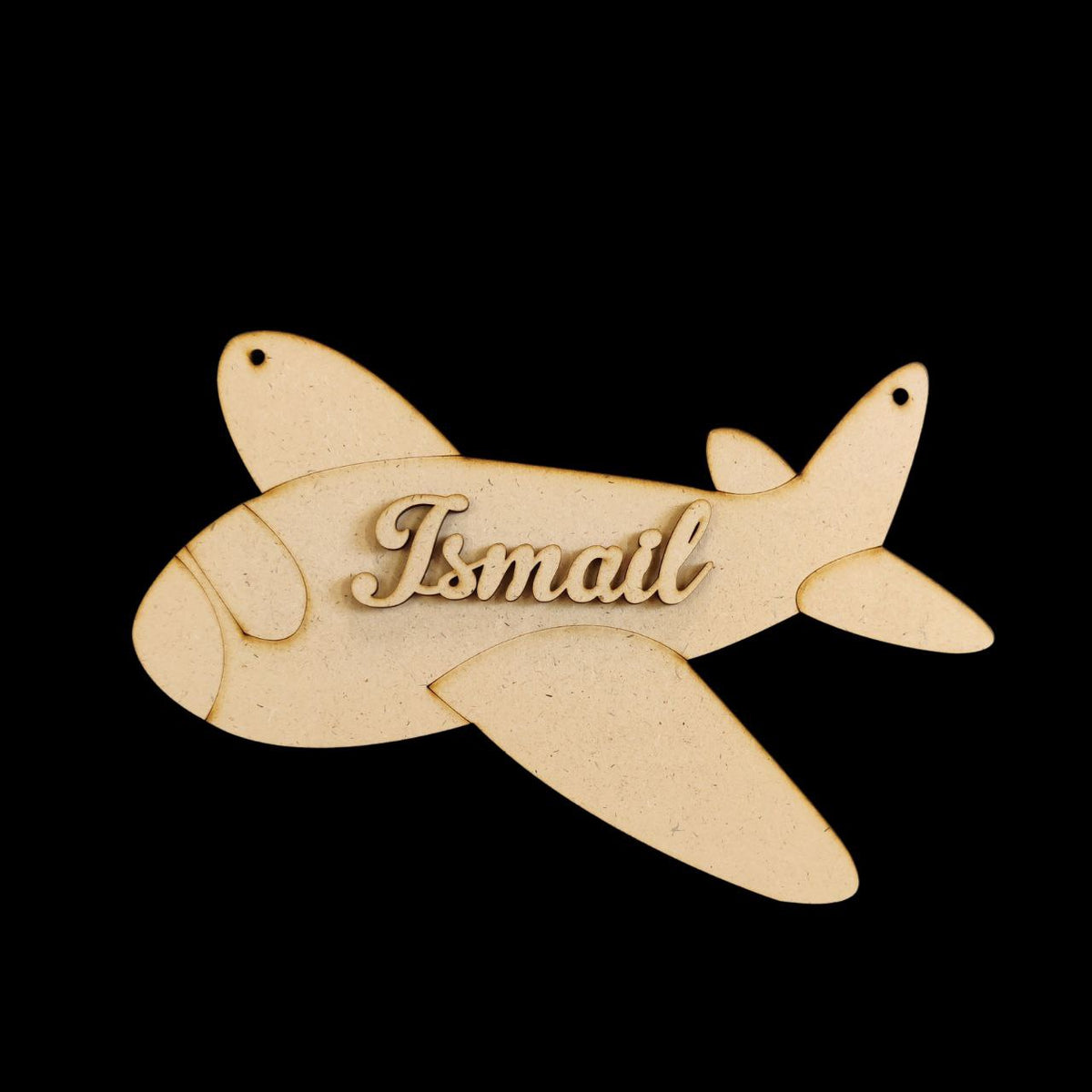 Aeroplane - personalised monogram ( Name plate base MDF )