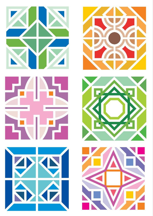 Aesthetic Moroccan Mosaic Tiles 1 - Press N Peel (UV DTF) Size A6
