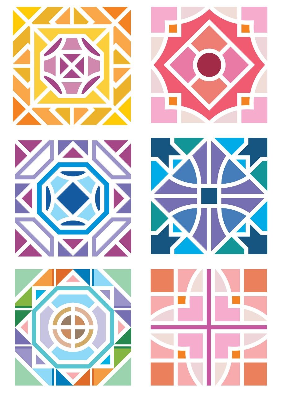 Aesthetic Moroccan Mosaic Tiles - Press N Peel (UV DTF) Size A6