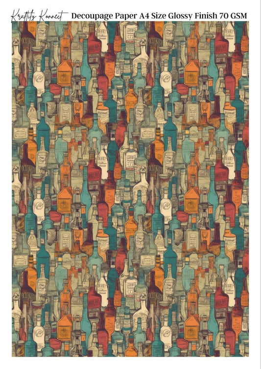 Alcohol Bottles Seamless ( Decoupage Papers )