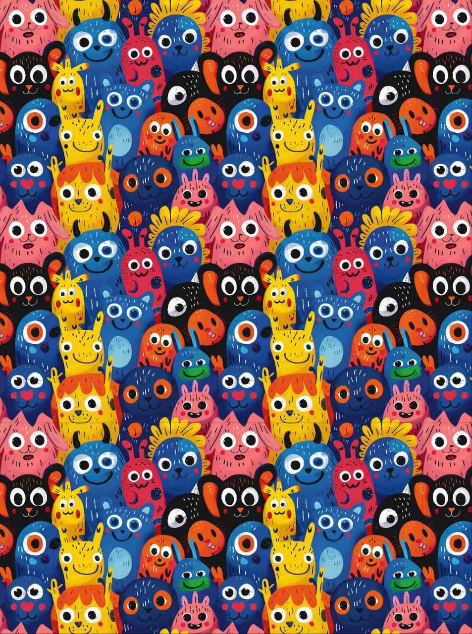 Cute Alien Animals - Seamless Pattern (Decoupage Paper)