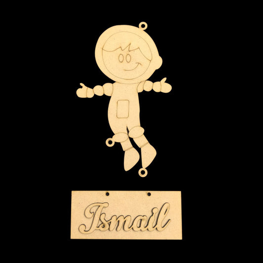 Astronaut - Boy( Mini name plate - MDF ) personalised