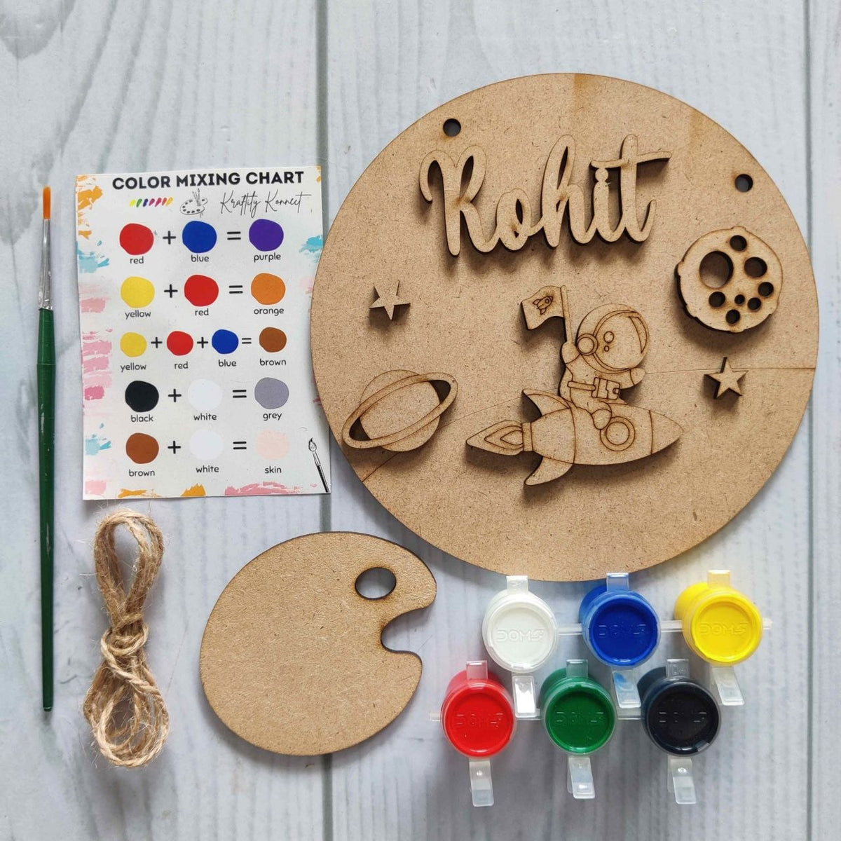 Astronaut Space Cruise - DIY Name Plate Kit (Personalised MDF)