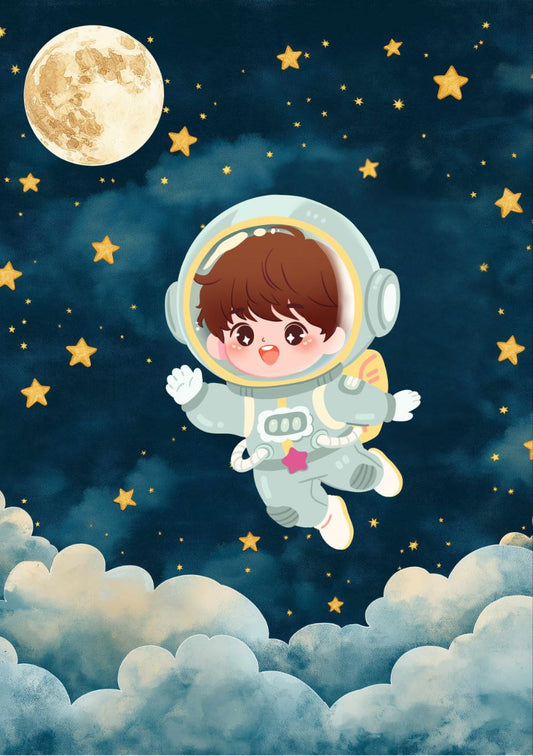Astronaut and Moon (Decoupage Paper)