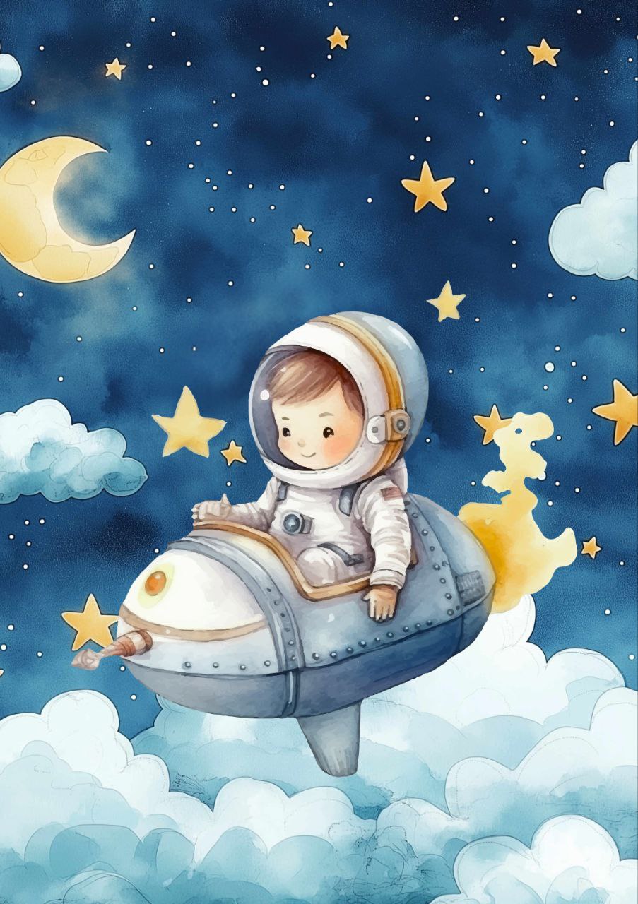 Astronaut in Space (Decoupage Paper)1