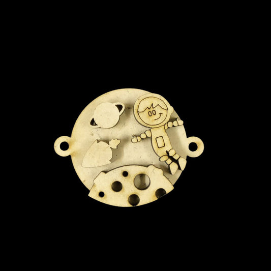 Astronaut in Space - Kids Layered Rakhi (MDF Lasercut)
