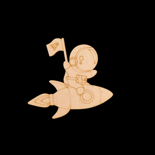 Astronaut rocket ride (MDF Lasercut Premarked Colouring Base)
