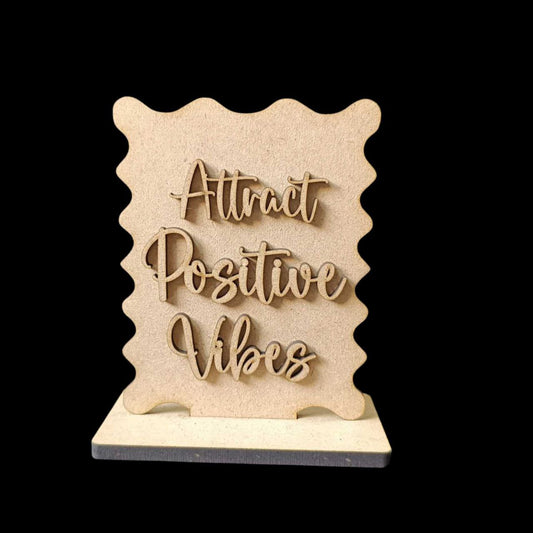 Attract Positive Vibes - Standee + Photo Notes Holder (MDF)