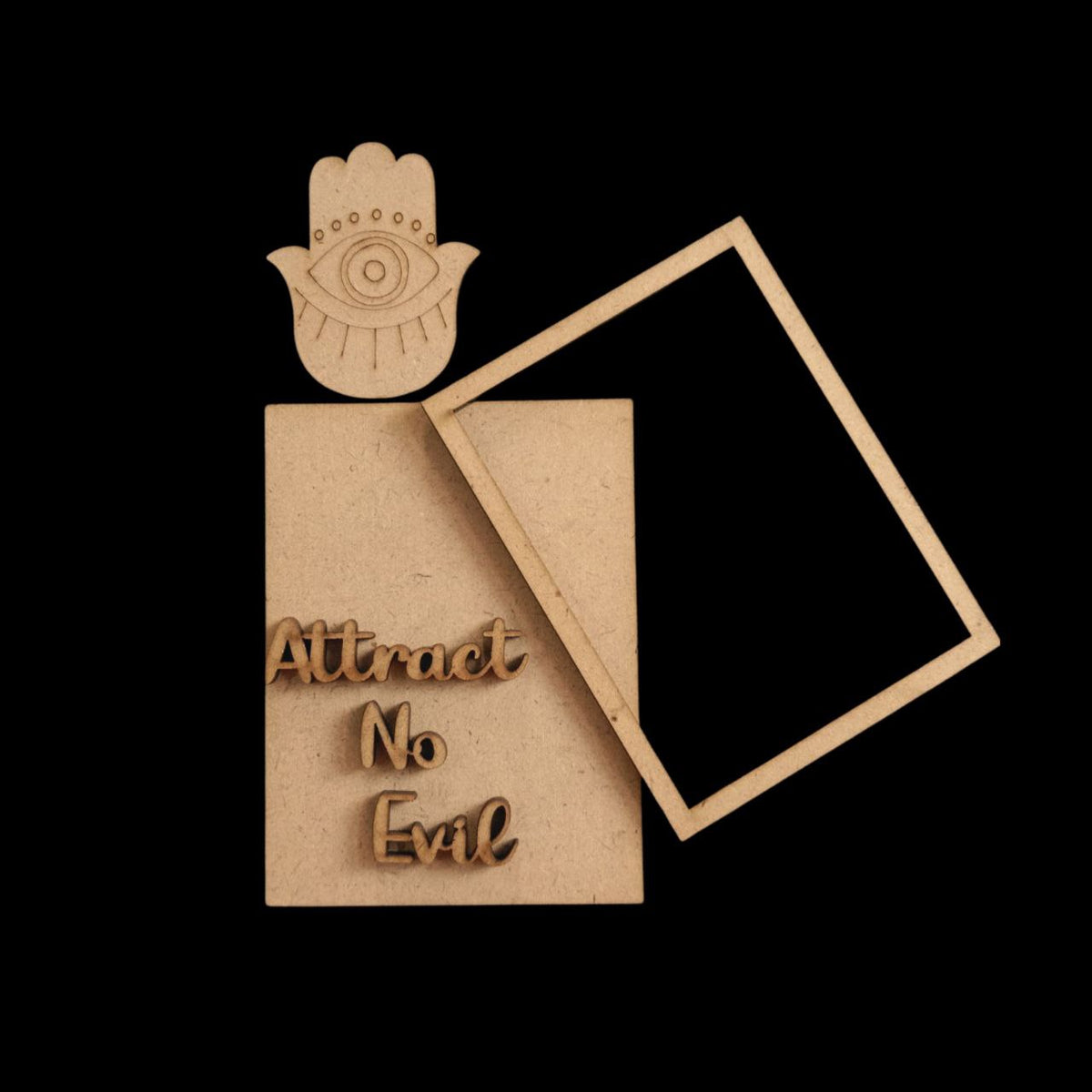 Attract no Evil - Evil Eye Quotes (Fridge Magnet Base & Wall Decor - MDF Festive)