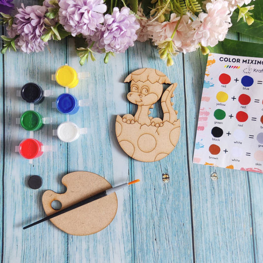 Baby Dino in Egg (Fridge Magnet DIY Kit) MDF