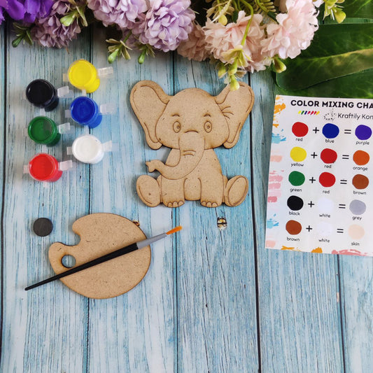Baby Elephant Play (Fridge Magnet DIY kit) MDF