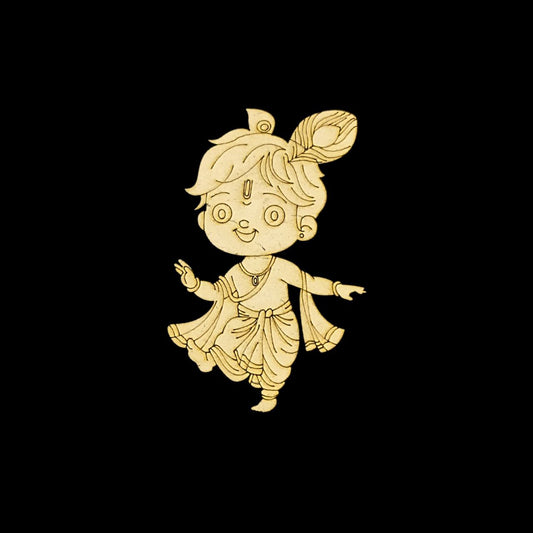 Baby Krishna Dancing (Premarked base MDF) Hindu elements
