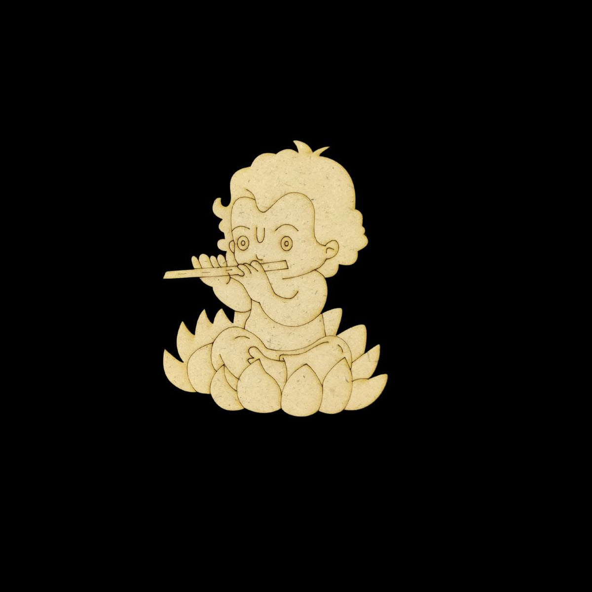 Baby Krishna on Lotus (Premarked base MDF) Hindu elements