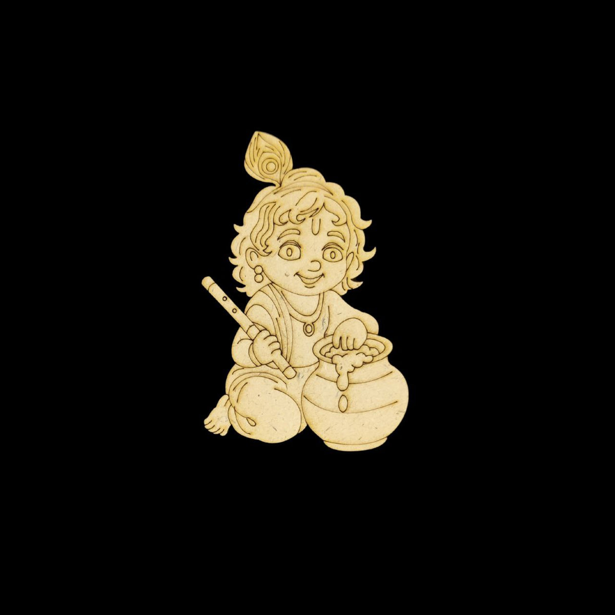 Baby Krishna with Makkhan (Premarked base MDF) Hindu elements