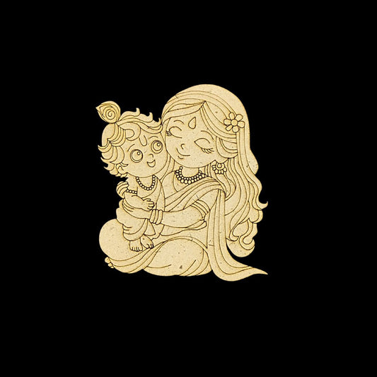 Baby Krishna & Mother's Love (Premarked base MDF) Hindu elements