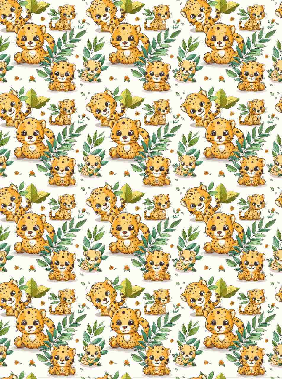 Baby Tiger Cubs - Seamless Pattern (Decoupage Paper)