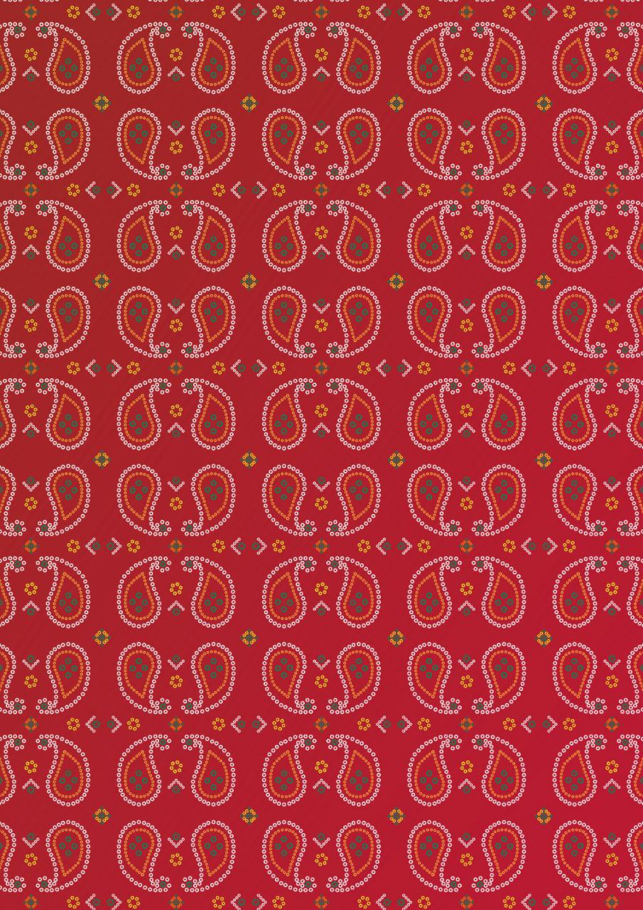 Bandhani Red Paisley (Instant Transfer Sheet)