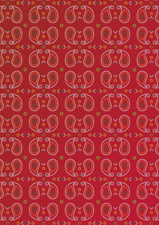 Bandhani Red Paisley (Instant Transfer Sheet)
