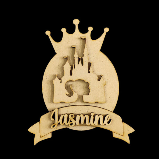 Barbie Castle -Personalised (MDF fridge magnet/name plate base)