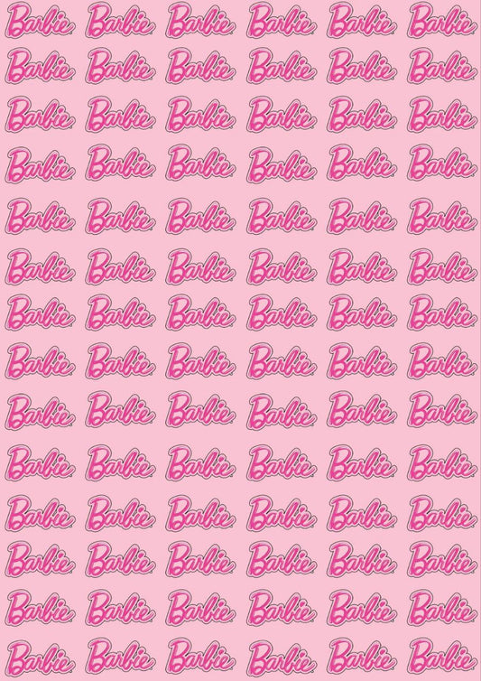 Barbie seamless text ( Decoupage Paper )