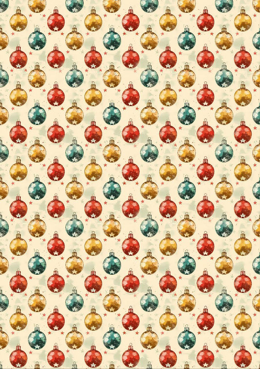 Baubles - Christmas Decorations - Seamless (Decoupage Paper)