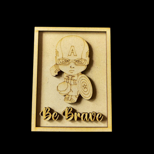 Be Brave - Captain America (MDF Kids Wall - Desk Decor)