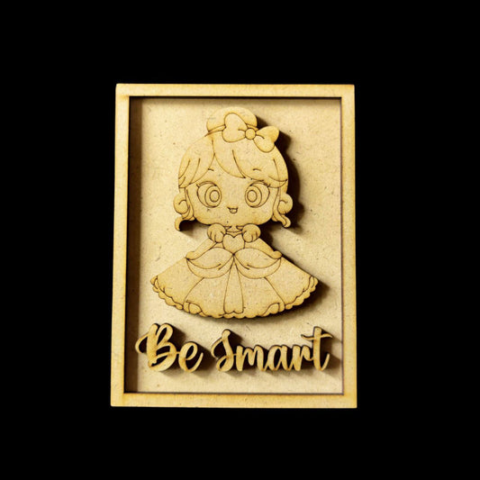 Be Smart - Cinderella (MDF Kids Wall - Desk Decor)