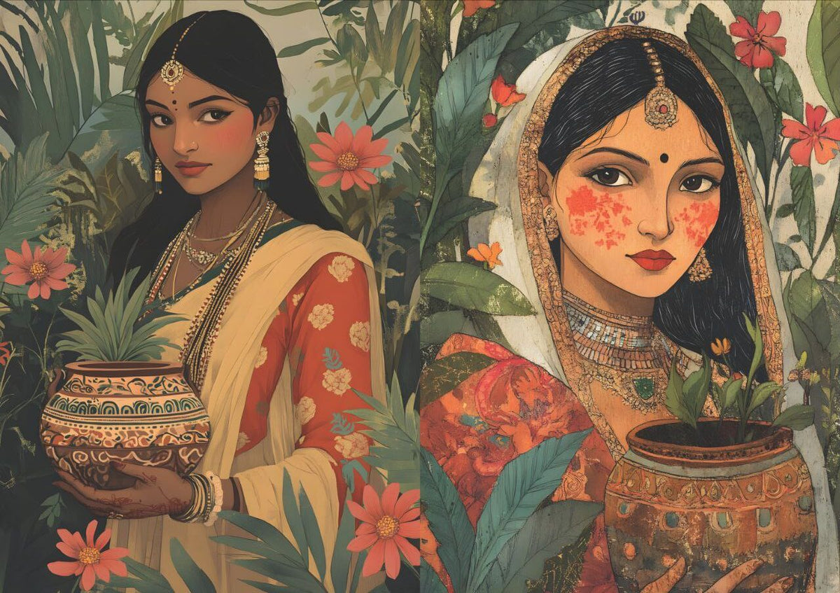 Beauty and Charisma - Indian Desi Women (2 in 1 - Decoupage Paper)