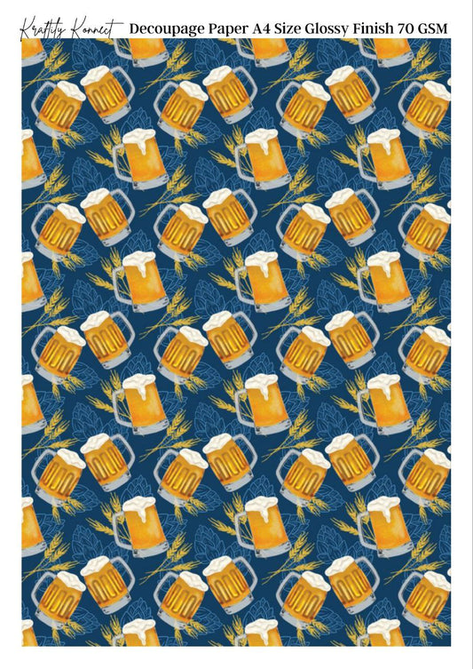 Beer Mug seamless ( Decoupage Papers )