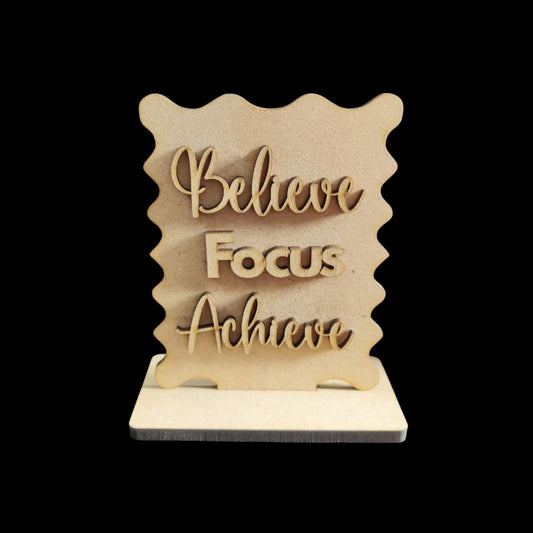 Believe Focus Achieve - Standee + Photo Notes Holder (MDF)