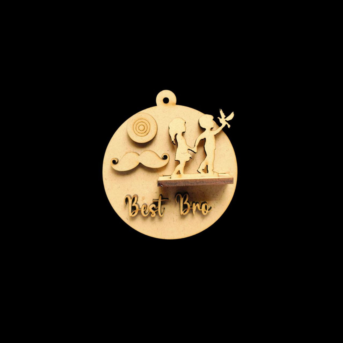 Best Bro - Miniature Shelf | Bag Charm | Car Dangler | DIY Keychain Base (MDF)