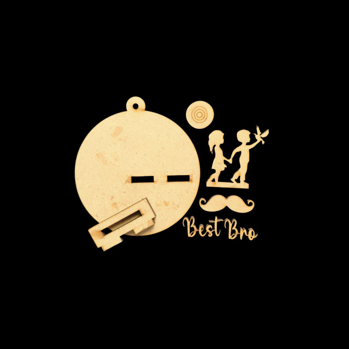 Best Bro - Miniature Shelf | Bag Charm | Car Dangler | DIY Keychain Base (MDF)