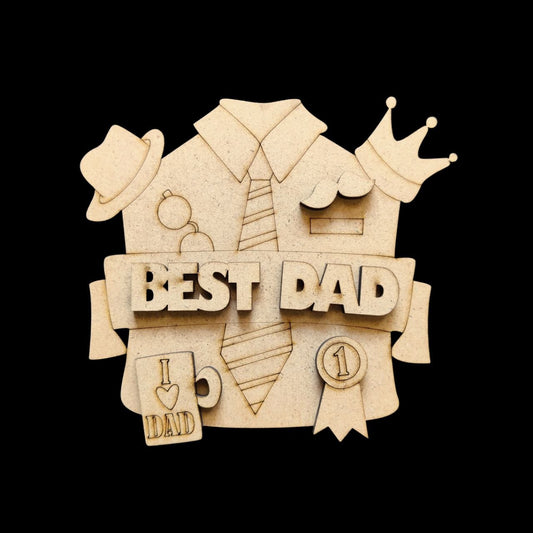 Best Dad Elements - MDF Fridge Magnet Base (For Fathers)