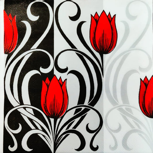 Black/Red Tulip ( German Napkins Tissues )