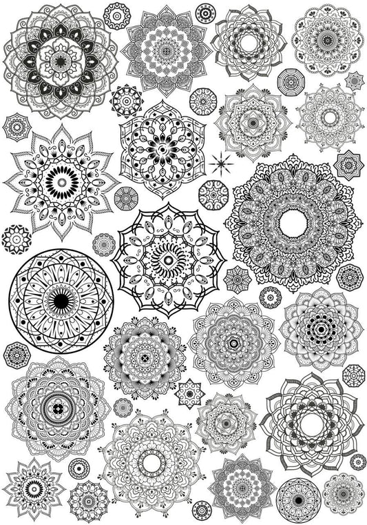 Black n White Mandalas ( Instant Transfer Sheets )