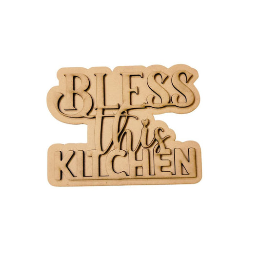 Bless this kitchen - Layered Embellishments ( Fridge Magnet Base )