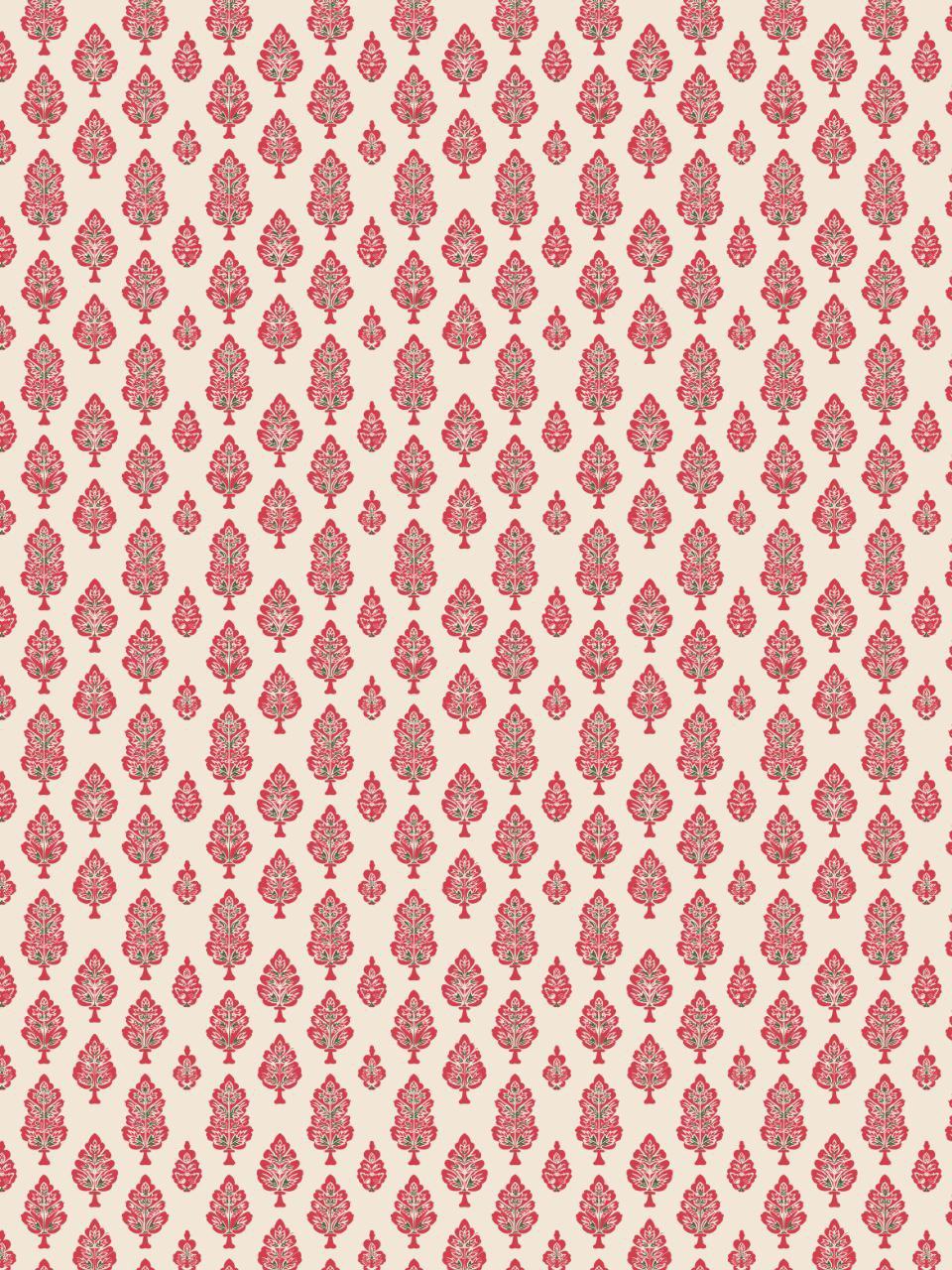 Block Printed Red Floral (Instant Transfer Sheet)