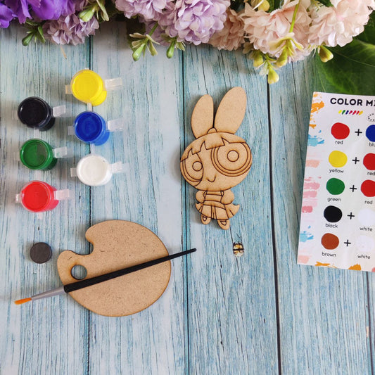 Blossom - PowerPuff Girls (Fridge Magnet DIY kit) MDF