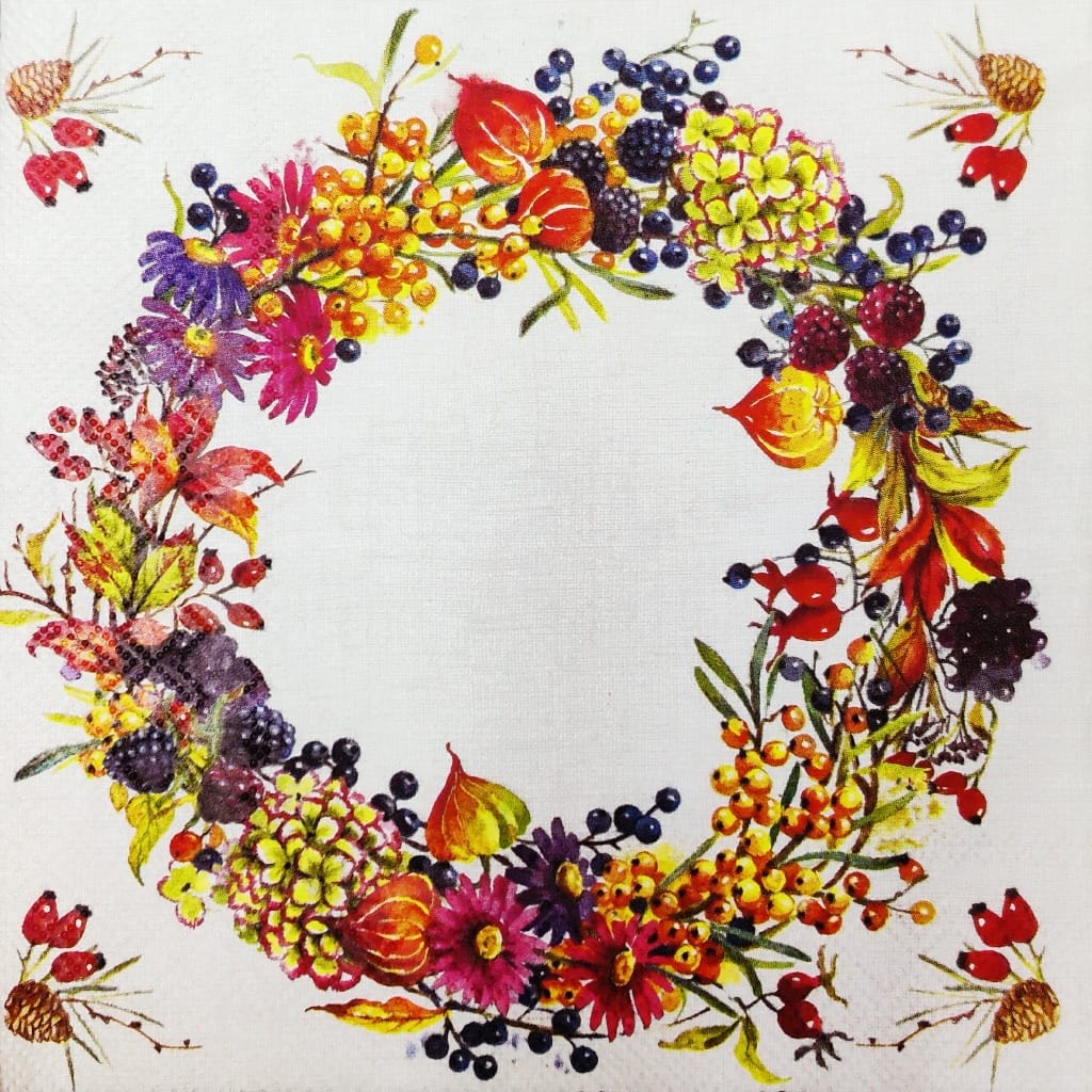 Blueberry Wreath ( German Napkins Tissues )