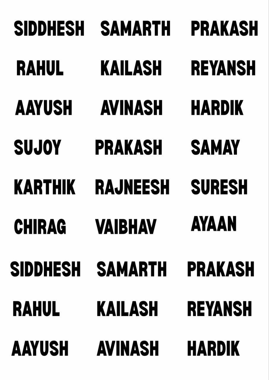 Bold 27 Names - Personalised - Press N Peel Stickers (UV DTF) Rakhi Special