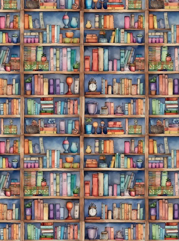 Bookshelf 1 - (Decoupage Paper)