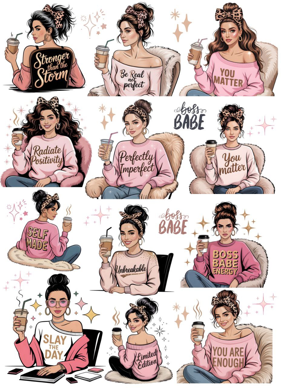 Boss Babe - Girl T-shirt Quotes (Instant Transfer Sheets)