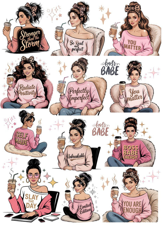 Boss Babe - Girl T-shirt Quotes (Instant Transfer Sheets)