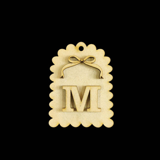 Bow Girly Personalised Monogram - Mirror Bag Dangler - Mini Pocket Mirror (MDF)