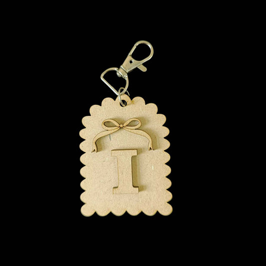 Bow Girly Personalised Monogram - Mirror Bag Dangler - Mini Pocket Mirror (MDF)