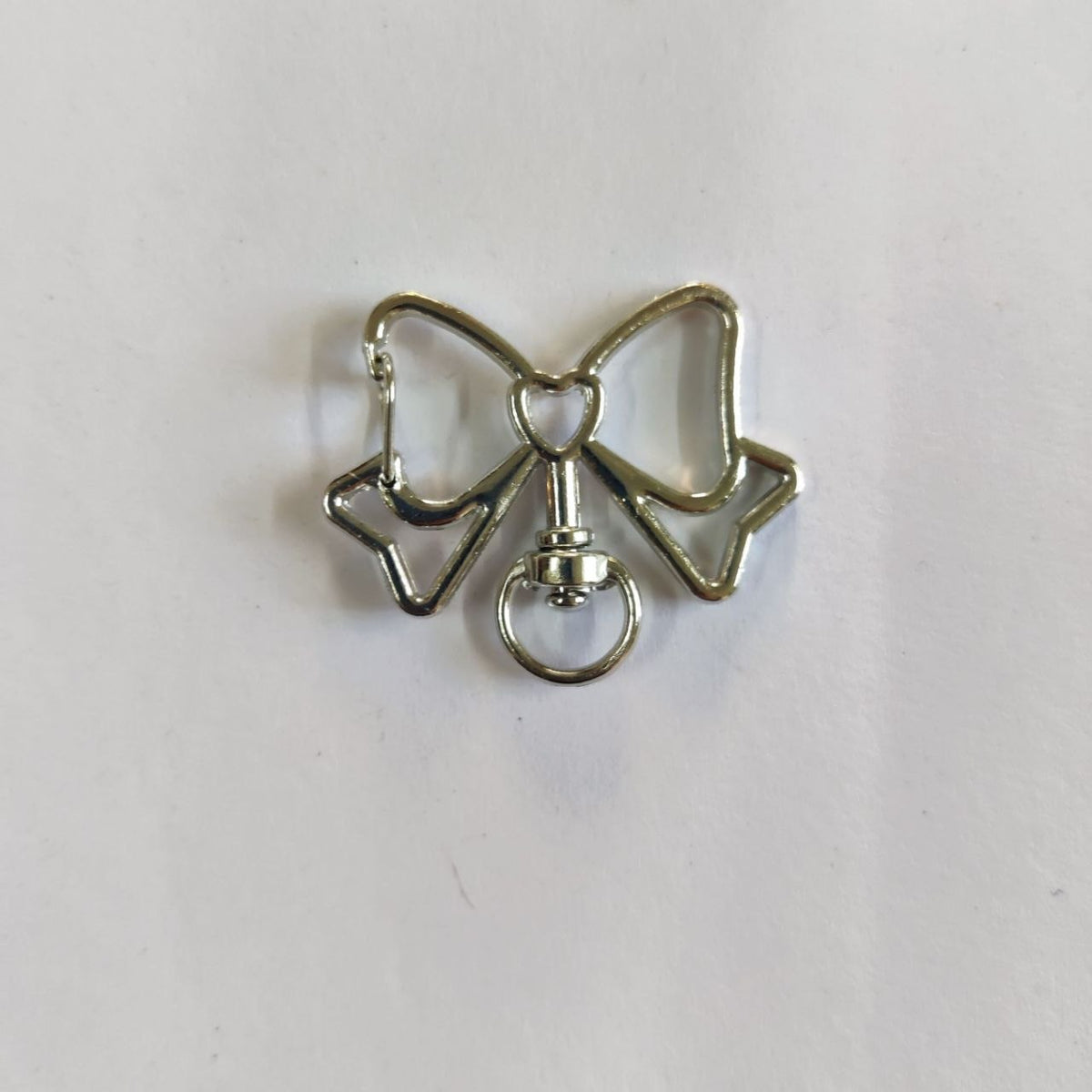 Bow - Swivel Clasp Keyring (Silver)