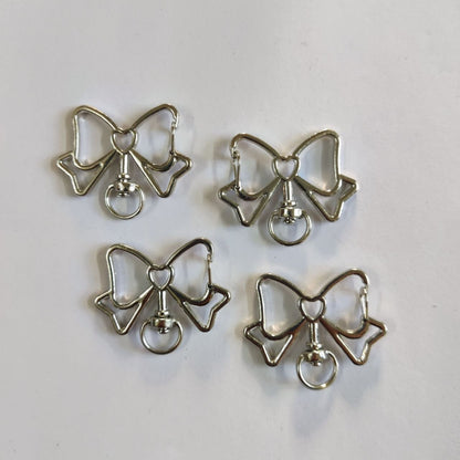 Bow - Swivel Clasp Keyring (Silver)
