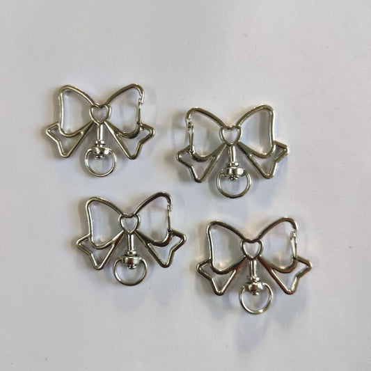 Bow - Swivel Clasp Keyring (Silver)